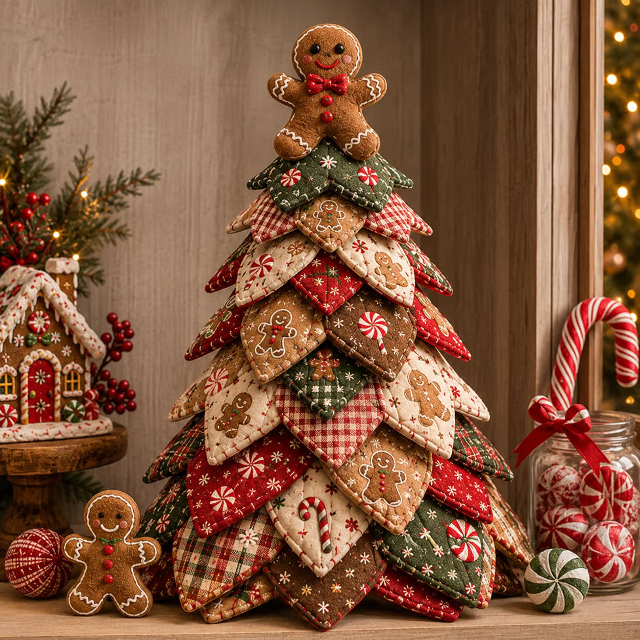 🔥LAST DAY 50% OFF - 🎄🧵DIY Quilted Christmas Tree Kit – Handmade Fabric Holiday Tabletop Tree Decor