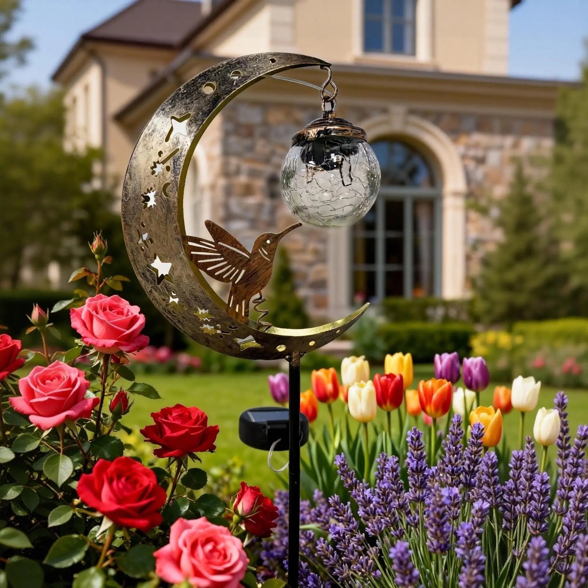 🌙✨Hummingbird Moon Solar Garden Stake Light – Jovqelo