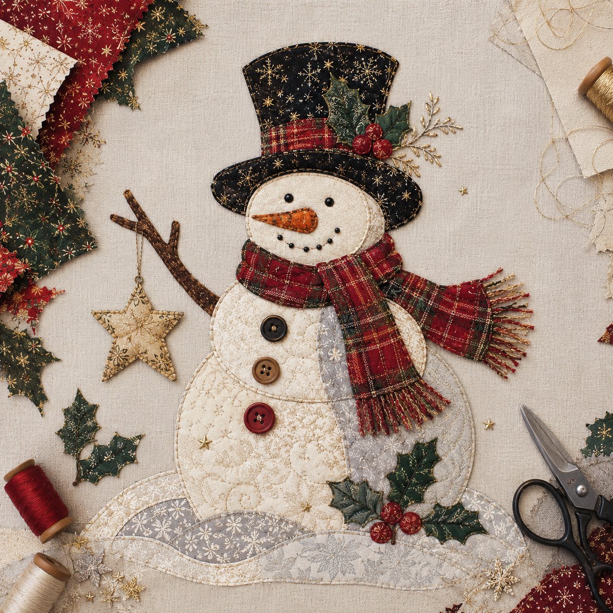 🔥LAST DAY 50% OFF - 🎅Christmas Patchwork Fabric DIY Decor Kit – Stunning Results, Zero Experience Needed