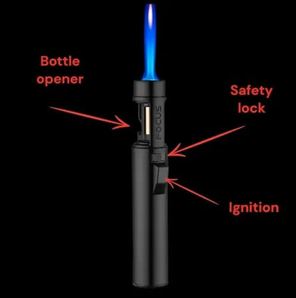 Portable Torch Lighter-🔥 1300℃ of Pure Power – Windproof, Refillable & Ready for Anything! 💨🍳🏕️