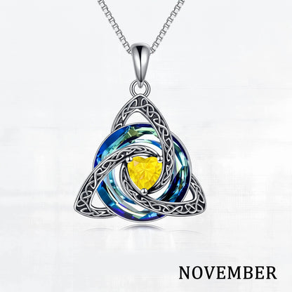 💖 Personalized Birthstone Celtic Knot Necklace for Women 🎁