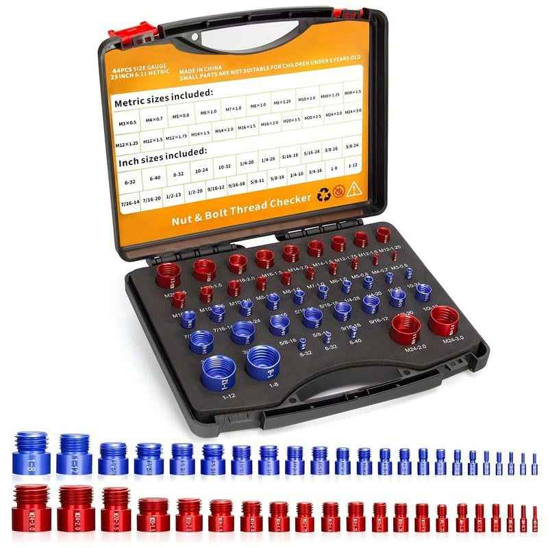 🔥44Pcs Alloy Nut and Bolt Thread Inspector Charge🔩