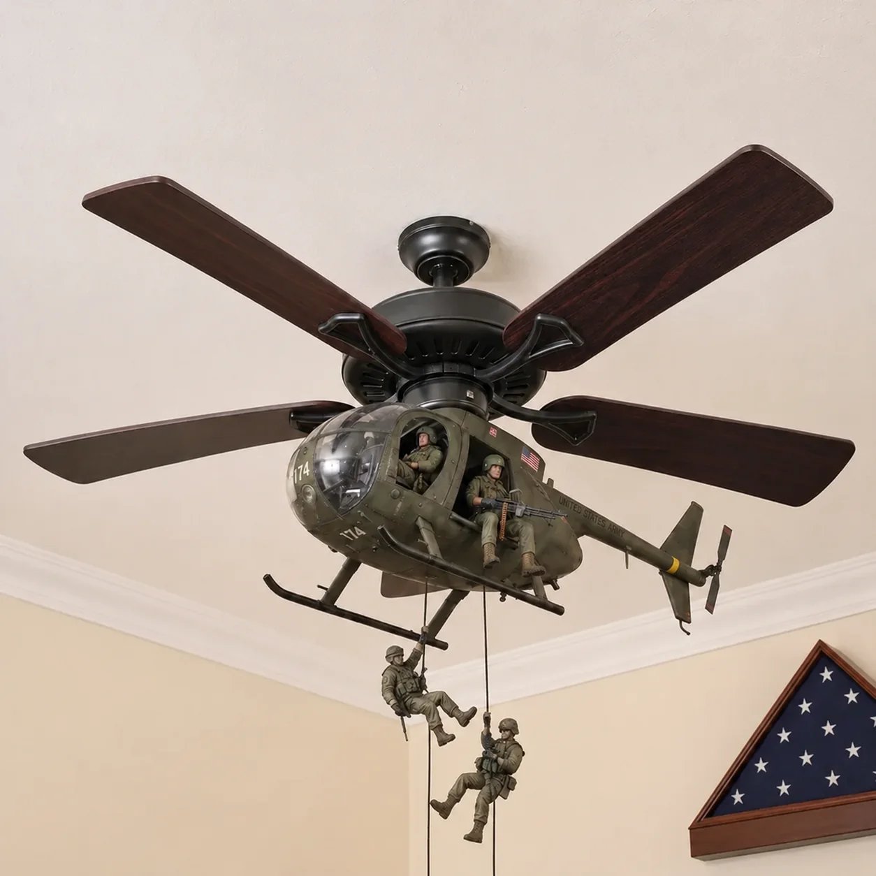 🔥 LAST DAY 50% OFF-🚁 Helicopter Ceiling Fan Decoration – Flying Aviation Display