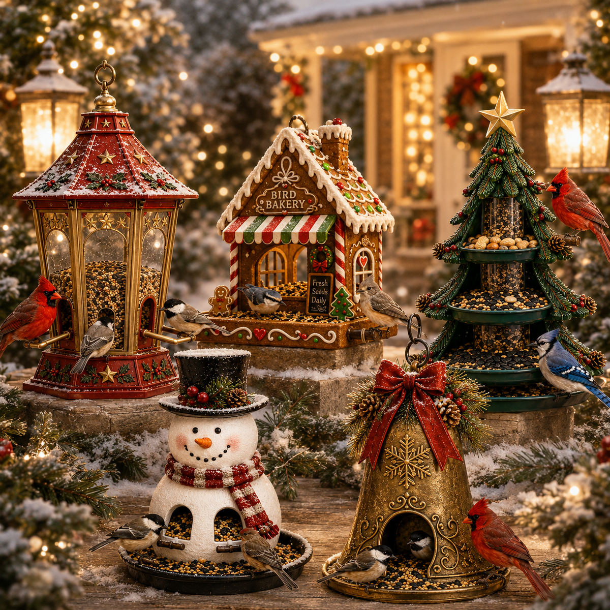 🔥Hot Sale 45% OFF🎄 Christmas Bird Feeder Collection