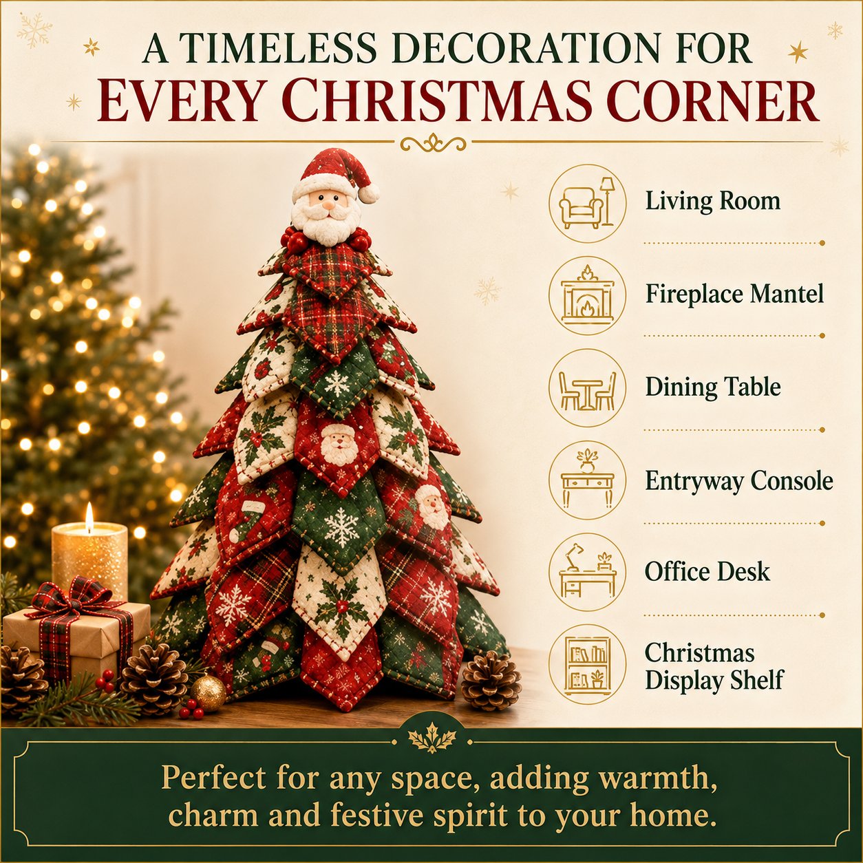 🔥LAST DAY 50% OFF - 🎄🧵DIY Quilted Christmas Tree Kit – Handmade Fabric Holiday Tabletop Tree Decor