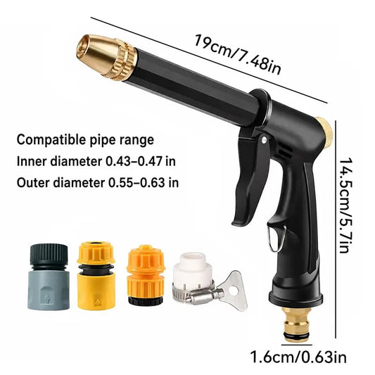 Portable High Pressure Water Sprayer, Adjustable Garden Hose Nozzle Sprayer, Car Washing & Maintenance Tool