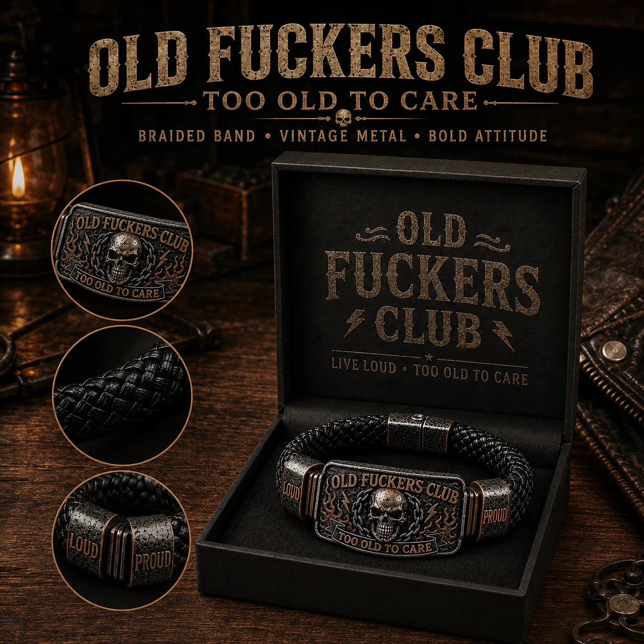 ☠️ Old Legends Club Bracele🪓 | 2026 Limited Edition Vintage Bracelet - Only 17 Left