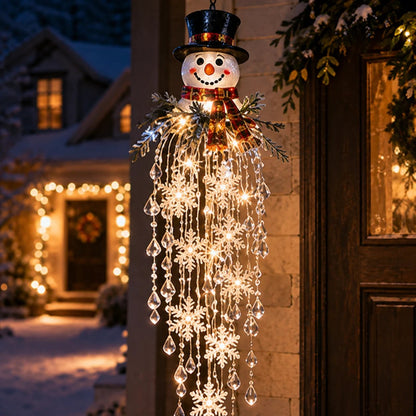 Crystal Cascade Christmas Light™ – Hängende LED-Veranda-Deko: Schneeflocke & Kristalle ✨❄️