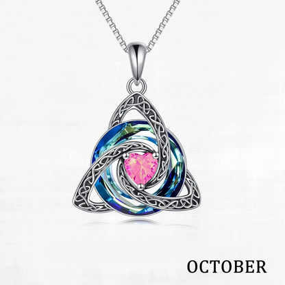 💖 Personalized Birthstone Celtic Knot Necklace for Women 🎁
