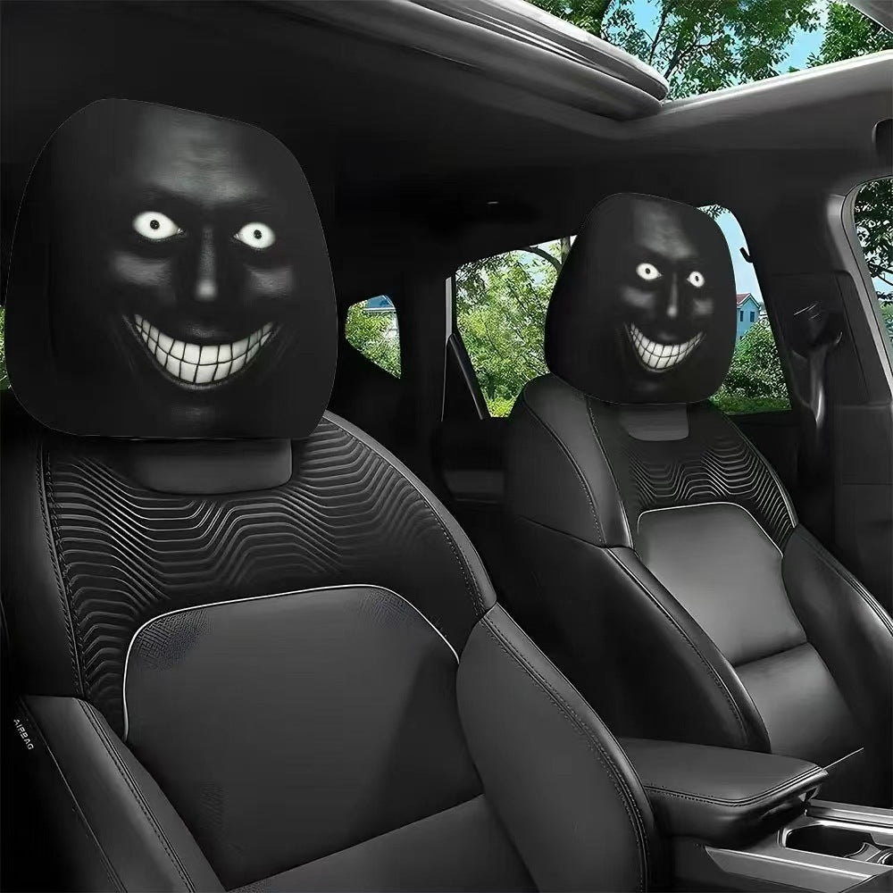 Funny Cartoon Car Headrest Covers – 2PCS Universal Fit