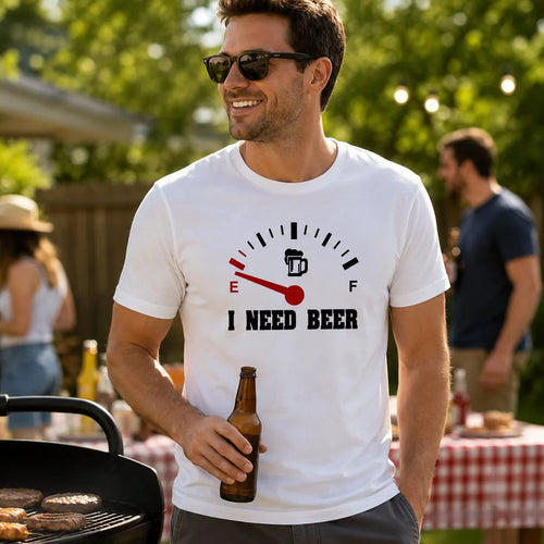 Lustiges Herren-T-Shirt: „I Need Beer“ – für Bierliebhaber
