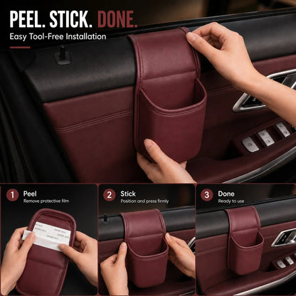 ⚡50% OFF⚡-Leather Car Door Storage Pocket | Double-Layer Car Door Organizer