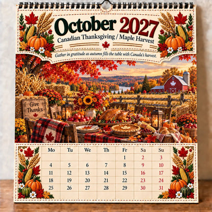 🔥LAST DAY 50% OFF -- 🇨🇦🍁 2027 Canada 160th Anniversary Wall Calendar 🍁🇨🇦