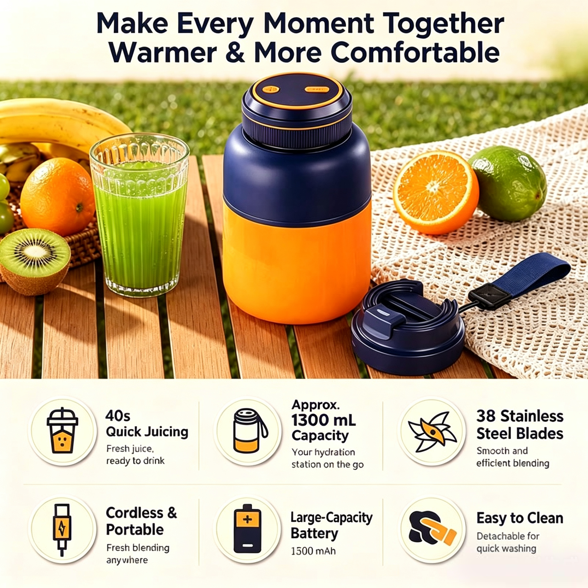 Portable Household Appliances Juicer,USB Summer Essentials Smoothieblender🍓