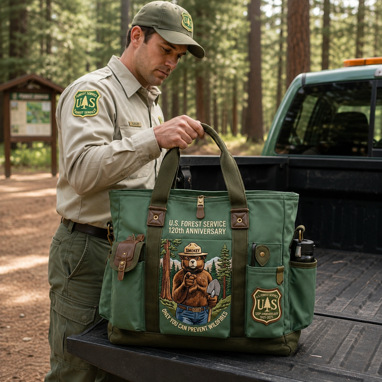 🐻🏞️USFS 120th Anniversary Edition Heavy-Duty Multifunctional Outdoor Tote Bag