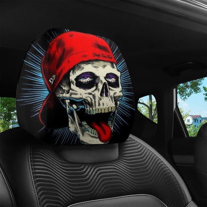 Funny Cartoon Car Headrest Covers – 2PCS Universal Fit