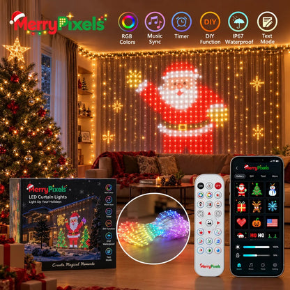 🎄 Smart LED Curtain Lights - Turn Your Wall Into A Christmas Light Show ✨