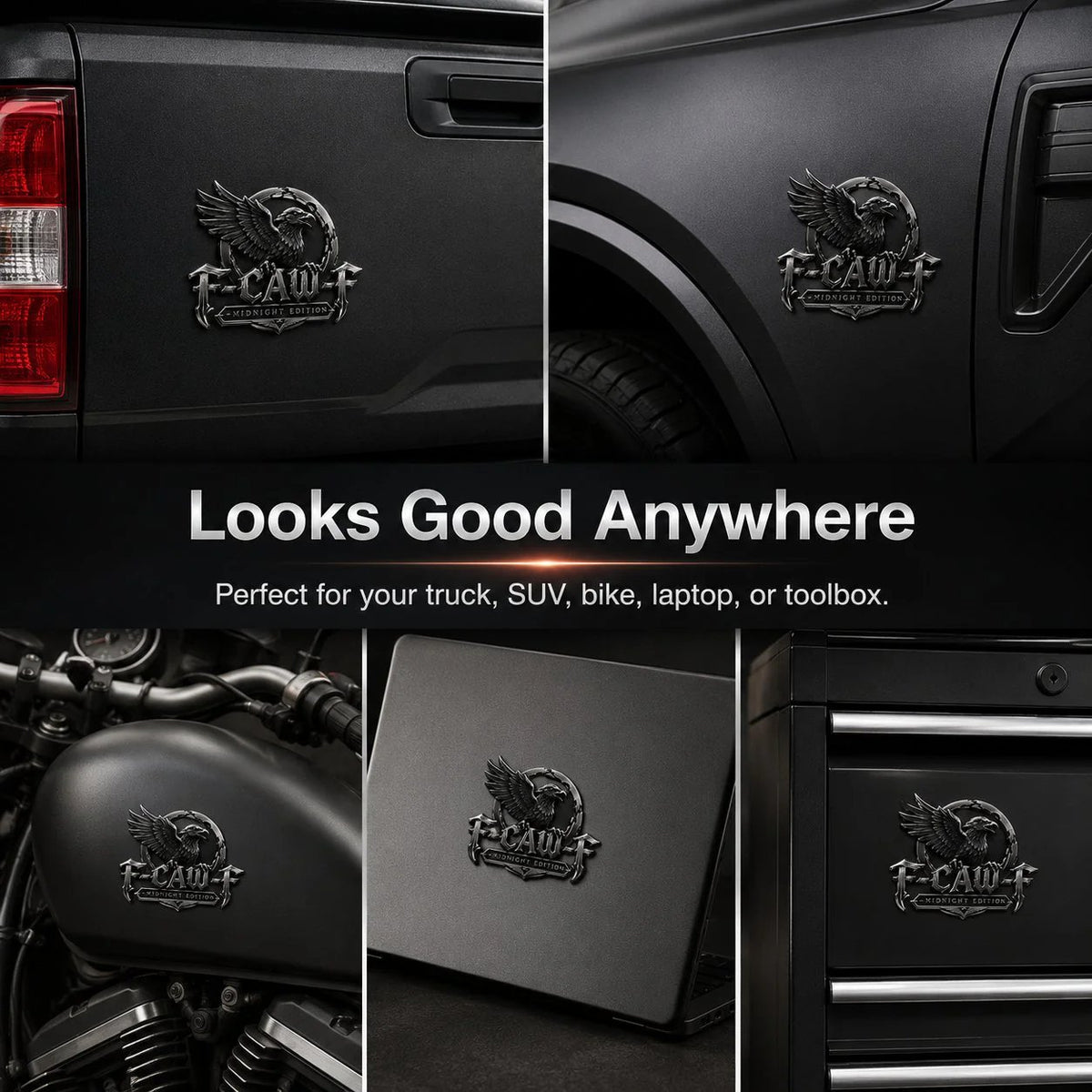 🦅 F-CAW-F™ Midnight Edition Metal Emblem - Premium Raven Badge For Drivers With Attitude