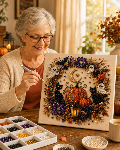 🔥 Last Day 63% OFF – 👻✨ Halloween Pearl Art DIY Kit – Turn Tiny Pearls into Spooky-Cute Magic (📦Buy 2 Free Shipping)