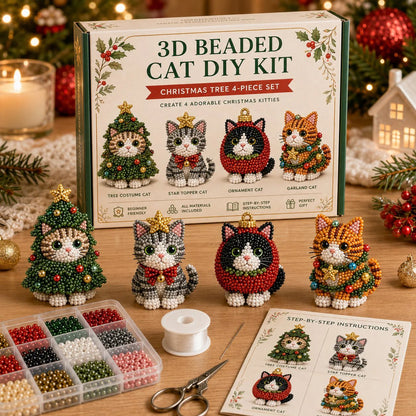 🐱✨ Create Your Own 3D Beaded Christmas Cats | Beginner-Friendly DIY Kit🎁Buy 2 | FREE Shipping