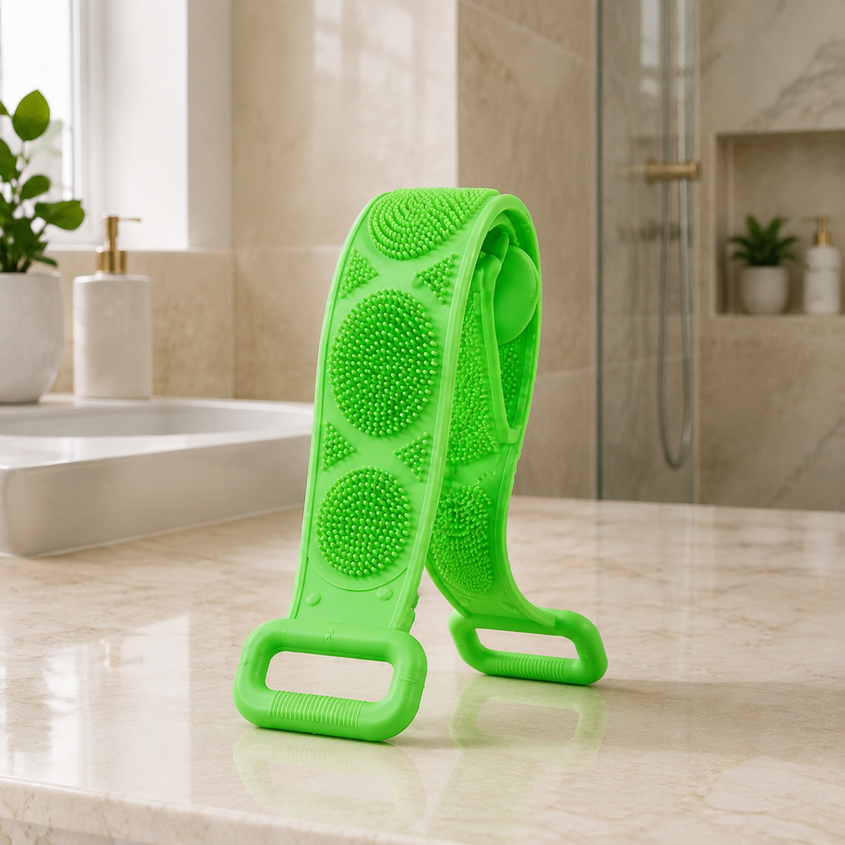 🛁 Limited-Time 49% OFF 💦 Silicone Bath Brush Double-Sided Exfoliating Back Scrubber