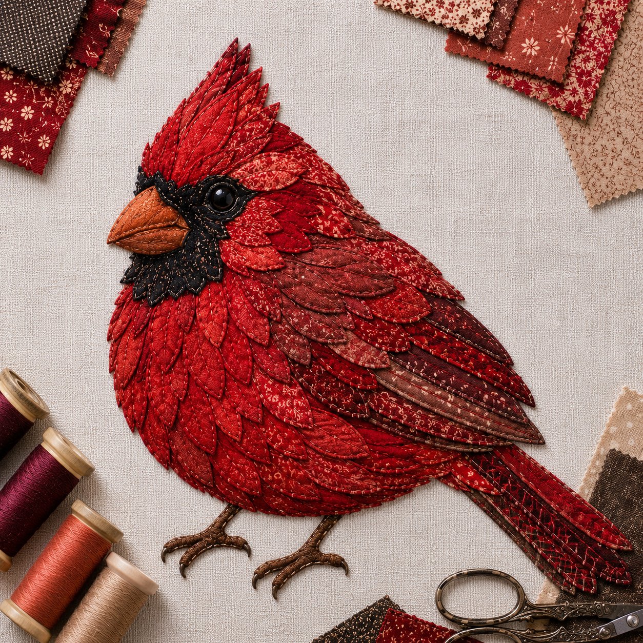 🧵 Beginner Friendly ✨ 3D Patchwork Bird DIY Craft Kit – Create a Layered Fabric Bird Worth Displaying