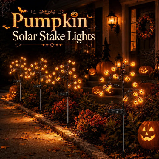 Pumpkin Solar Branch Lights - Halloween Garden Stakes