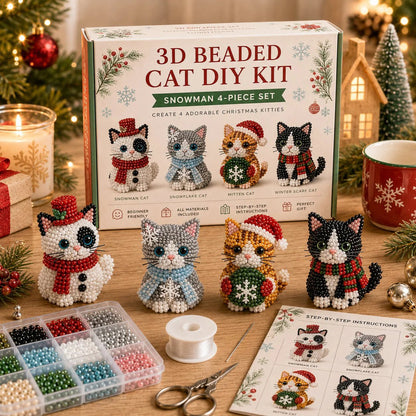 🐱✨ Create Your Own 3D Beaded Christmas Cats | Beginner-Friendly DIY Kit🎁Buy 2 | FREE Shipping