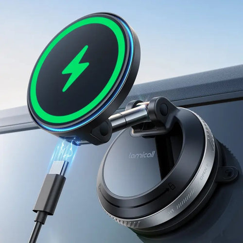 Suction Cup Dashboard Wireless Charger Magnetic Holder