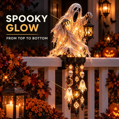 🔥HOT SALE🔥🎃 Halloween Character Glow Cascade Railing Lights – Pumpkin, Witch, Ghost & Black Cat