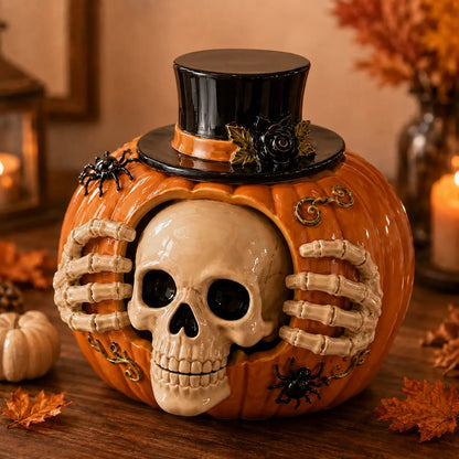 Trick-or-Treat | Skull Pumpkin Candy Jar