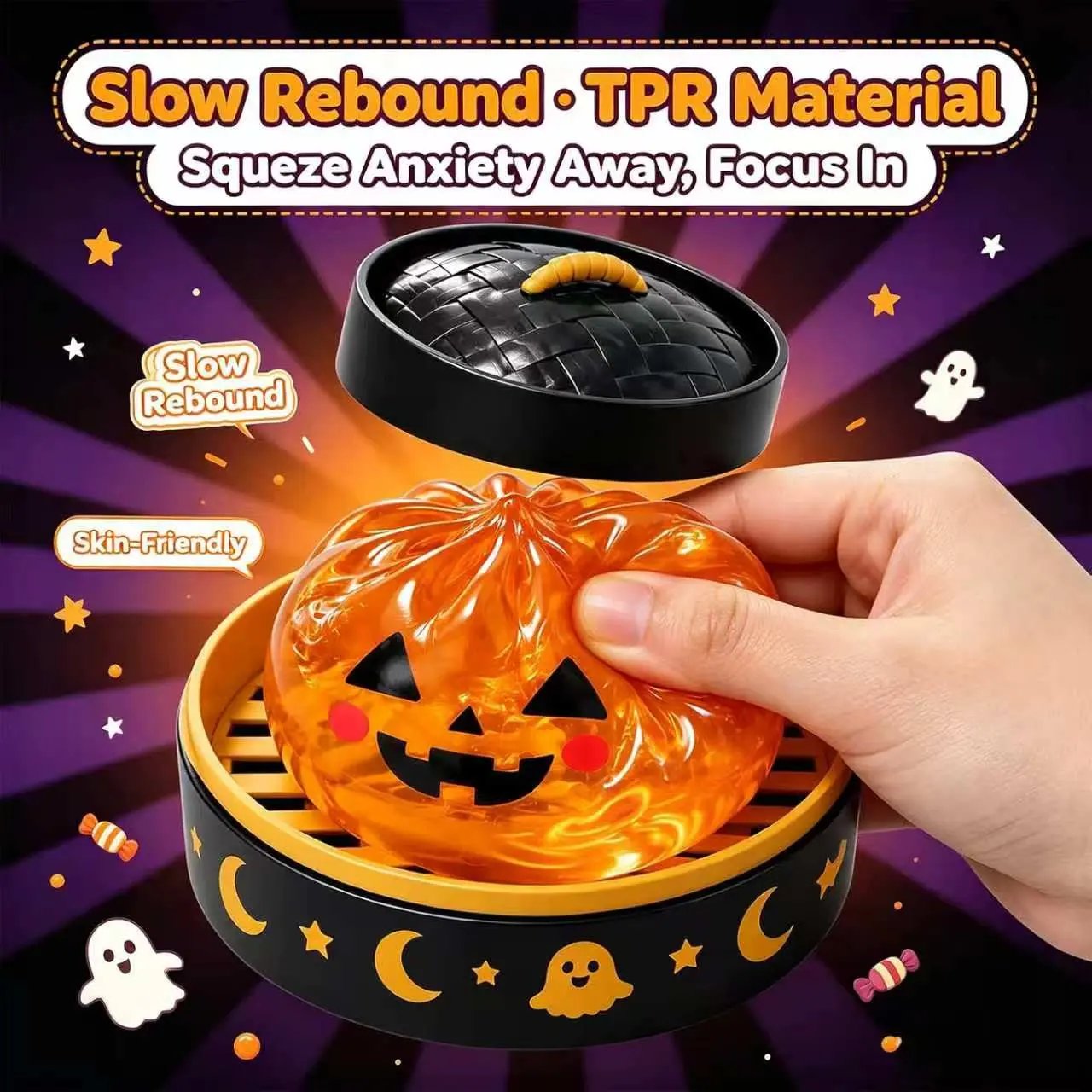 🔥LAST DAY 50% OFF - 🎃Cute Halloween Scary Ghost Maruko Squeeze Toy Set
