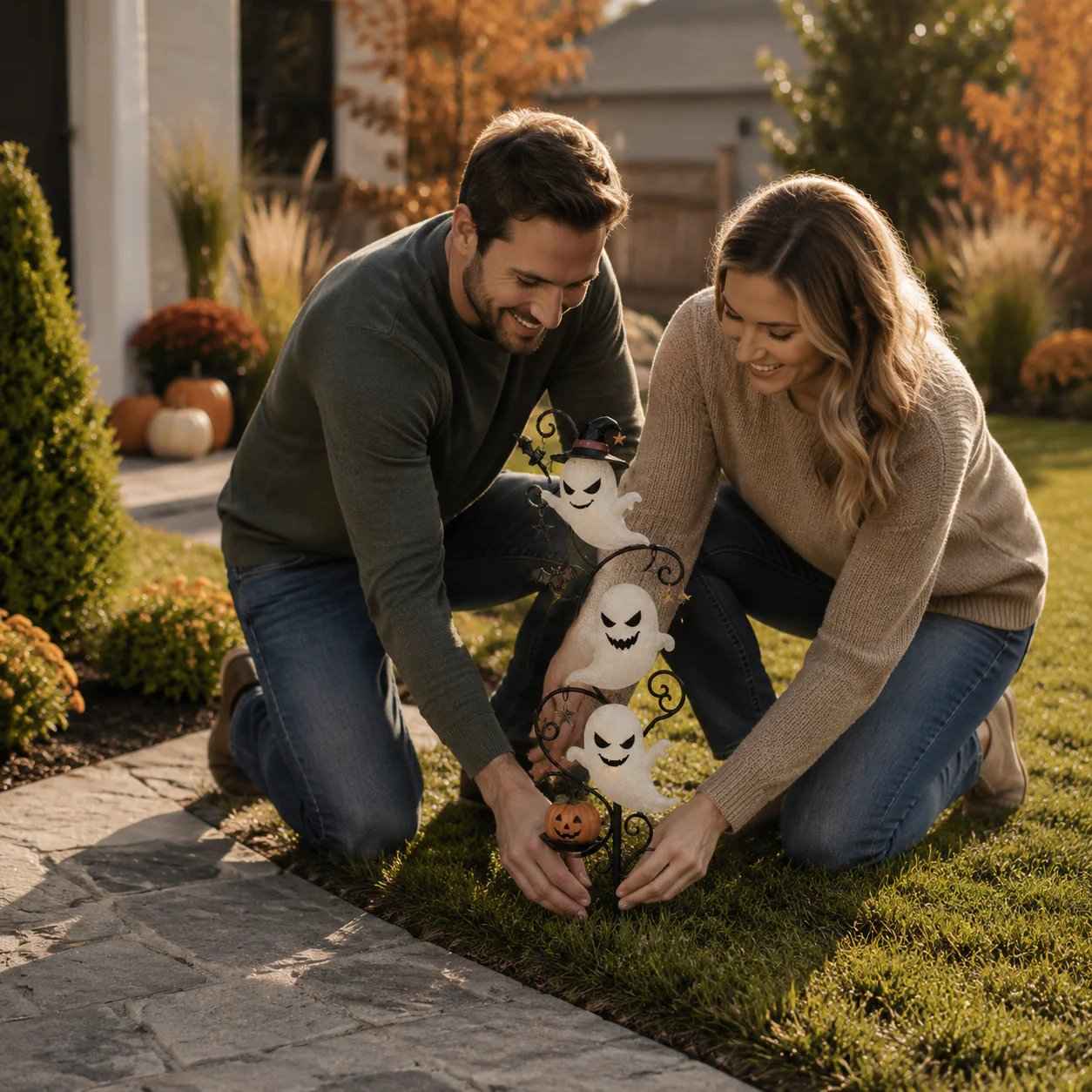 👻 Solar Halloween Little Ghost Garden Stake Light