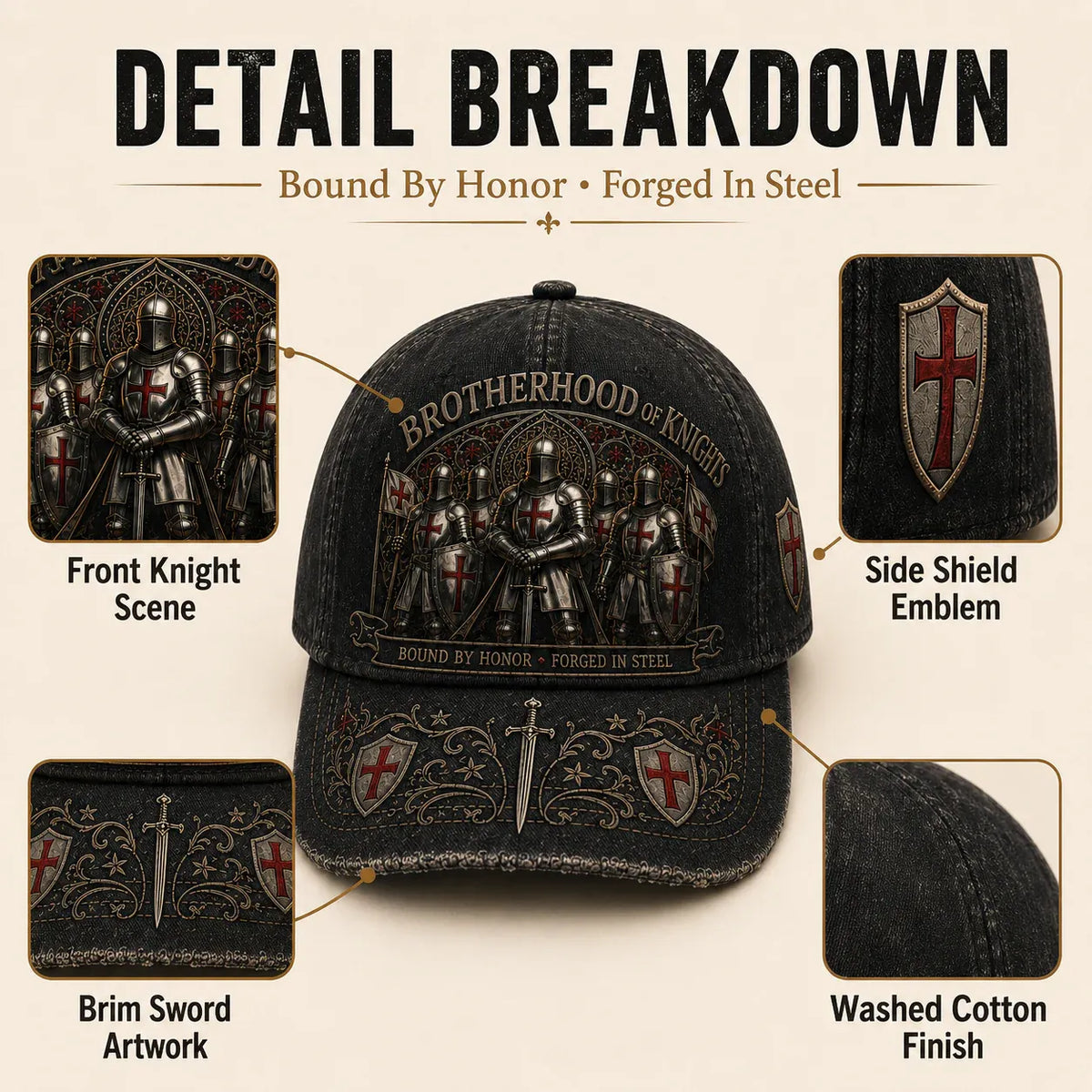 ⚔️ 2026 Architecturm®Brotherhood Of Knights Honor Cap 🎁 Free Honor Coin With Every Cap Purchase
