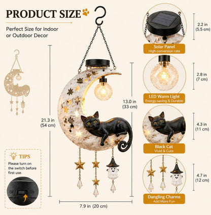 🎃 🎃Halloween Early Bird Sale | 50% OFF Black Cat Moon Solar Lantern