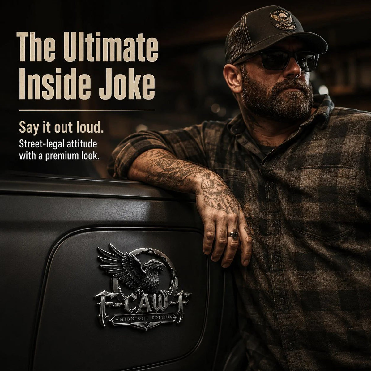 🦅 F-CAW-F™ Midnight Edition Metal Emblem - Premium Raven Badge For Drivers With Attitude