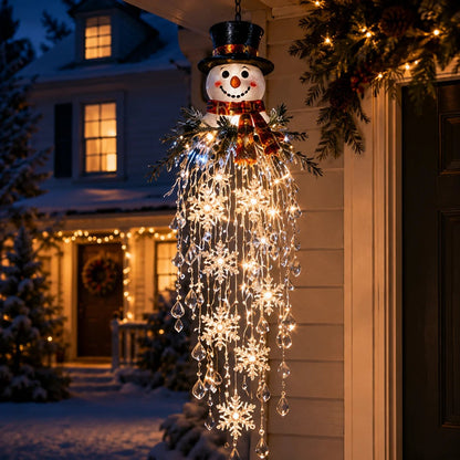 Crystal Cascade Christmas Light™ – Hängende LED-Veranda-Deko: Schneeflocke & Kristalle ✨❄️