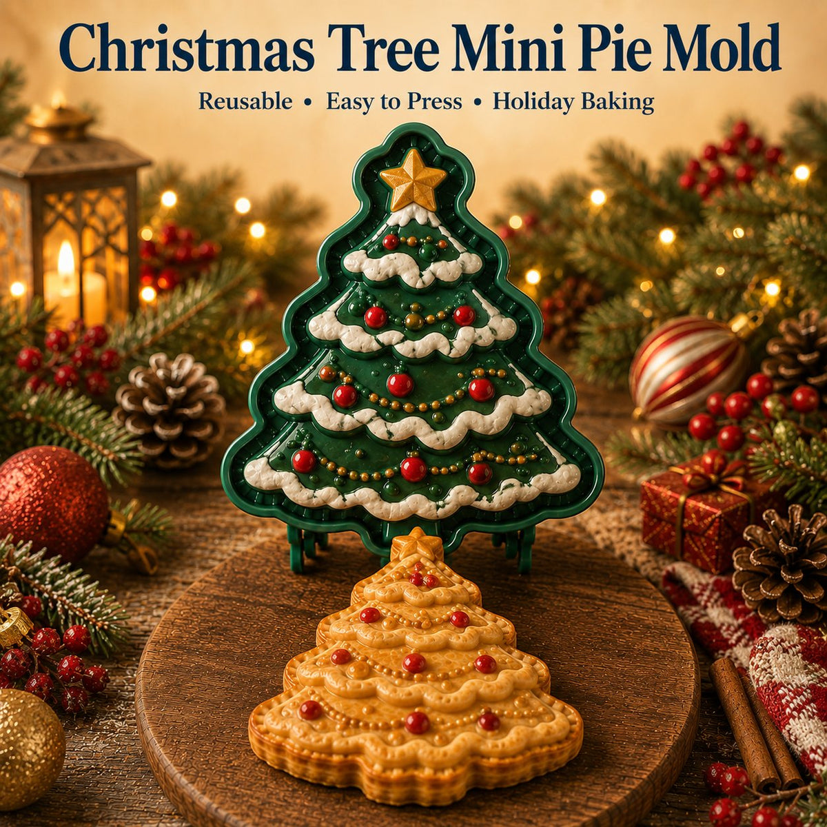 🔥Only $9.99 Last Day Promotion!✨ 🎄16-Design Christmas Mini Pie Mold Collection 🥧