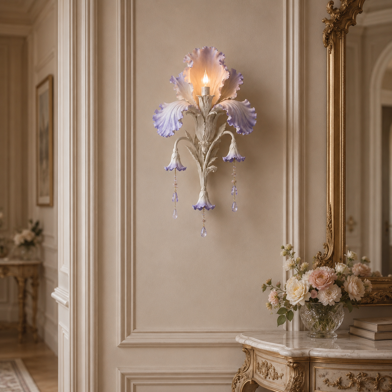 🕯️Enchanted Iris Bloom Wall Sconce