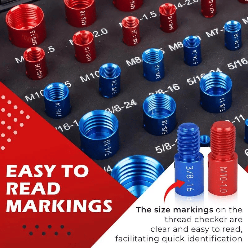 🔥44Pcs Alloy Nut and Bolt Thread Inspector Charge🔩