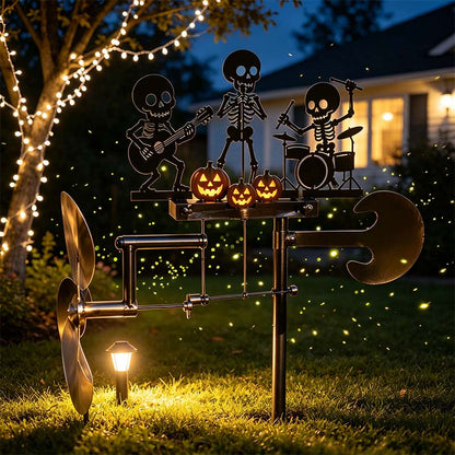 ⚡️🔥50% Off Last Day⚡️Halloween Skeleton Metal Drummer Kinetic Wind Spinner