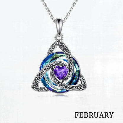 💖 Personalized Birthstone Celtic Knot Necklace for Women 🎁