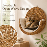 🐱 Handwoven Hanging Cat Bed+Cushion