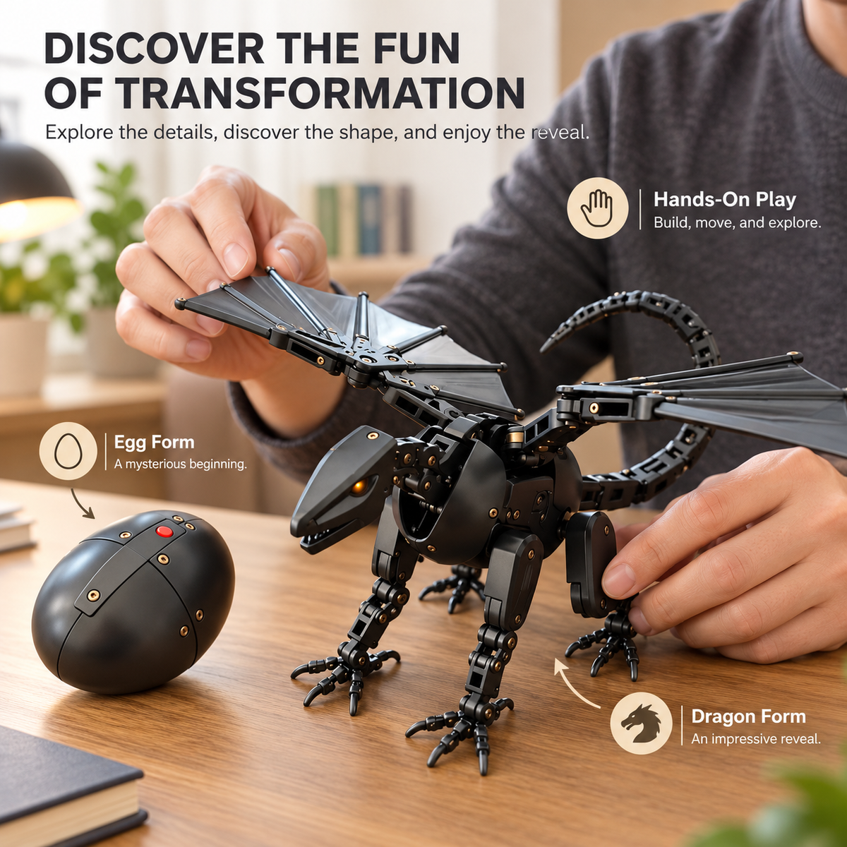 This Egg Transforms Into a Dragon 🐉 – 2-in-1 Mechanical Dragon Figure
