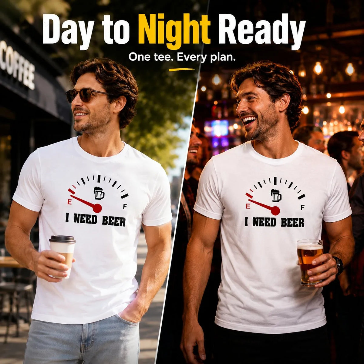 Lustiges Herren-T-Shirt: „I Need Beer“ – für Bierliebhaber