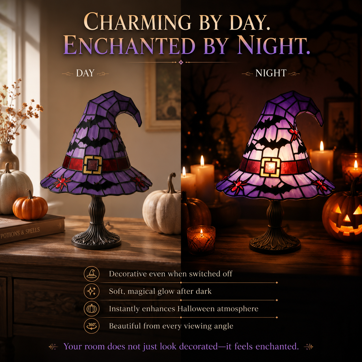 🎃 Halloween Sale — 50% OFF Today🔮 The Witch’s Hat Halloween Lamp – Light Up Your Haunted Home