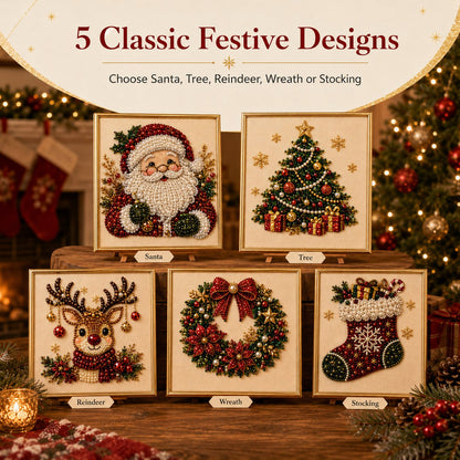 🧘Relaxing & Beginner-Friendly - 🎨💎DIY Christmas Pearl Diamond Painting Art Kit
