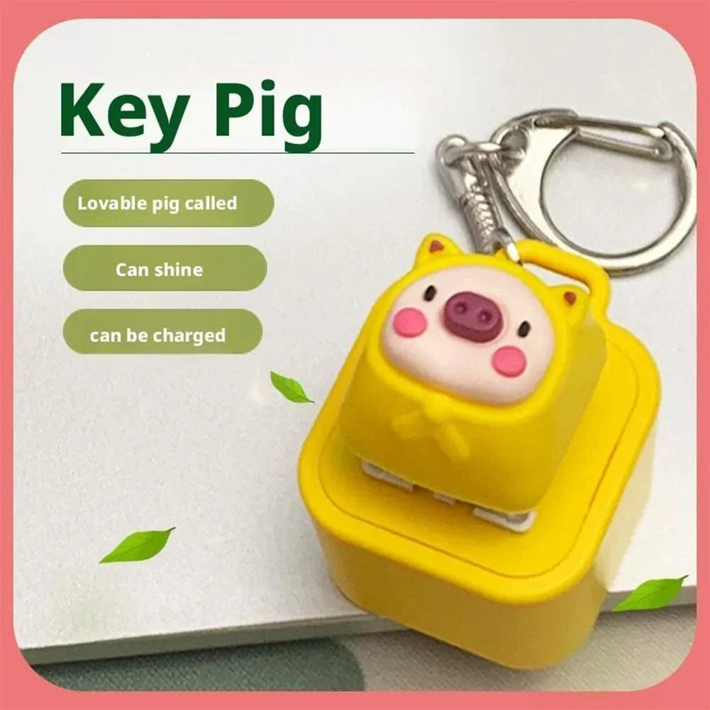 Frog Croaking Fidget Toy - Rechargeable Frog Croaking Keychain, Frog Croaking Stress Reliever with Colorful Lights, Fun & Portable Anxiety Relief Toy