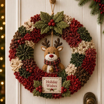 ⏰LAST DAY 49% OFF - 3D Fabric Poke Wreath DIY Kit 🎄🧡 (Video Tutorial & Finished Wreath Reference Included ✨ Beginner-friendly)