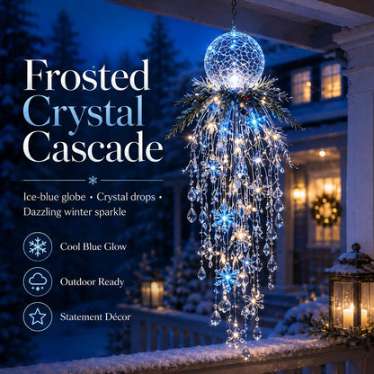 Crystal Cascade Christmas Light™ – Hängende LED-Veranda-Deko: Schneeflocke & Kristalle ✨❄️